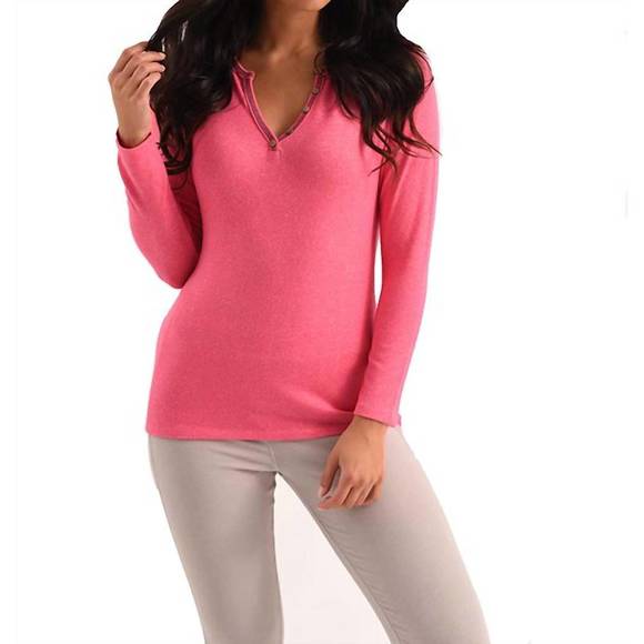NEW FRENCH KYSS jackson long sleeve kashmira top in fuchsia - Picture 1 of 3
